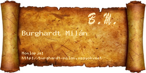 Burghardt Milán névjegykártya