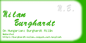 milan burghardt business card